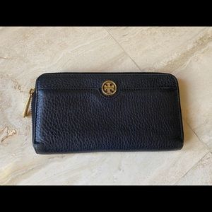 Tory Burch Black Zip Around Wallet